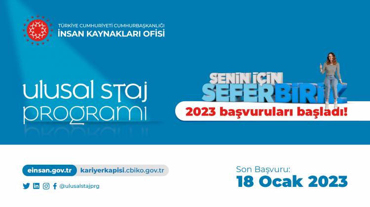 2023 Ulusal Staj Programı Başvuruları Başlamıştır...